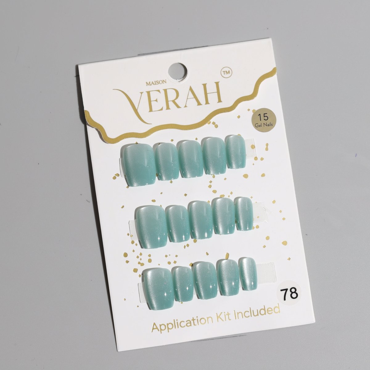 Square Glassy Blue Galaxy | Galaxy Press On Nails Wholesale | Premium Cat Eye Nails with application kit. - Vihaan Wholesale Trading
