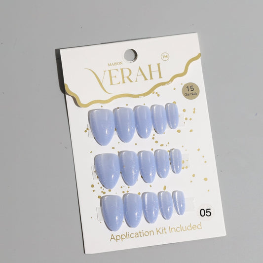 Stunning Powder Blue Galaxy | Galaxy Press On Nails Wholesale | Premium Cat Eye Nails with application kit. - Vihaan Wholesale Trading