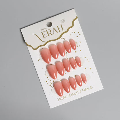 Tomato Ombre |Classic Press On Nails Wholesale | 15pcs Soft Gel Nails - Vihaan Wholesale Trading
