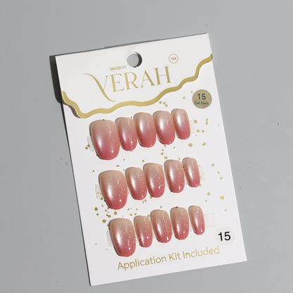 Tomato Ombre Galaxy | Galaxy Press On Nails Wholesale | Premium Cat Eye Nails with application kit. - Vihaan Wholesale Trading