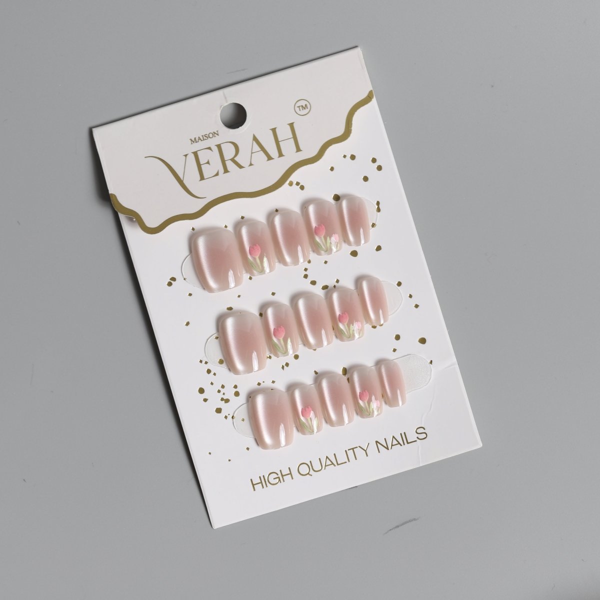 Tulip Pink Galaxy | Galaxy Press On Nails Wholesale | Premium Cat Eye Nails - Vihaan Wholesale Trading