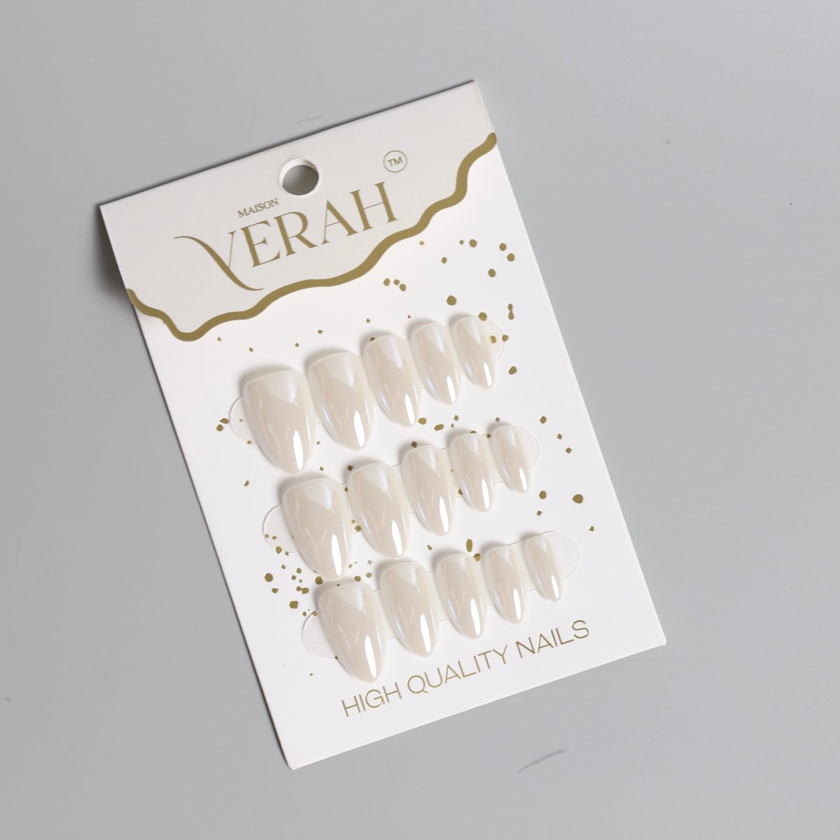 White Almond Galaxy | Galaxy Press On Nails Wholesale | Premium Cat Eye Nails - Vihaan Wholesale Trading