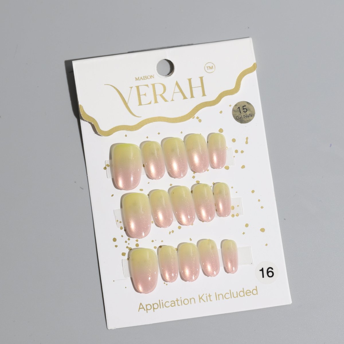 Yellow Pink Ombre Galaxy | Galaxy Press On Nails Wholesale | Premium Cat Eye Nails with application kit. - Vihaan Wholesale Trading
